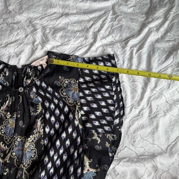 Rebecca Taylor Black Blue Floral Paisley Ruffle Jumpsuit Pockets - Picture 6 of 11